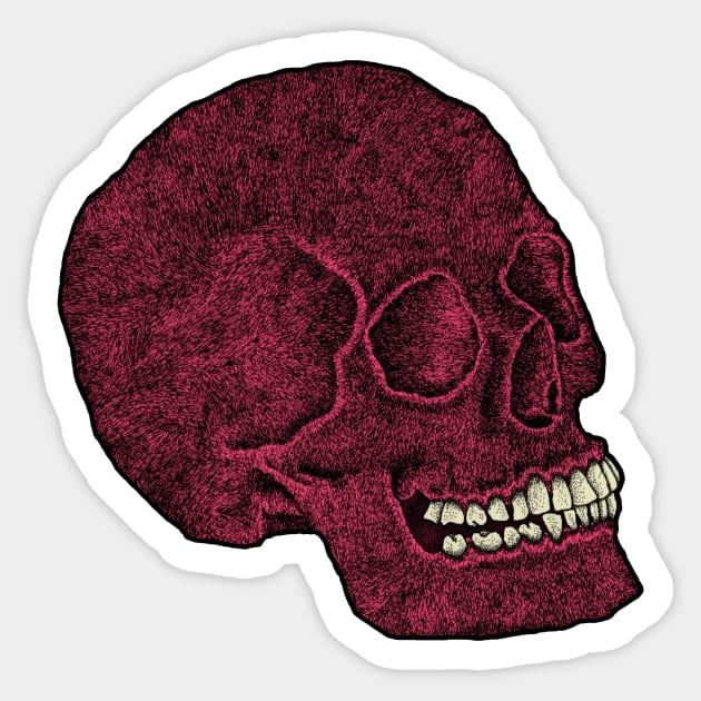 Hairy Skull Sticker by Jim_Nauseum